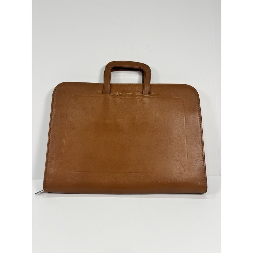 Wear Best Leather Vintage Top Grain Cowhide Zip Portfolio Briefcase Brown Folio